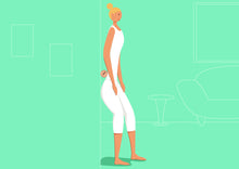 Carregar imagem no visualizador da galeria, cork massage ball illustration of woman using it on glutes against a wall