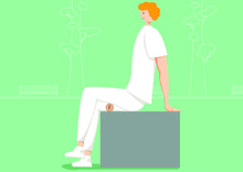 Carregar imagem no visualizador da galeria, cork massage ball illustration of readheaded man using it on hamstrings