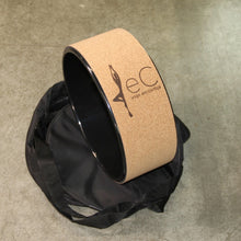 Load image into Gallery viewer, Cork Yoga wheel with black carry bag